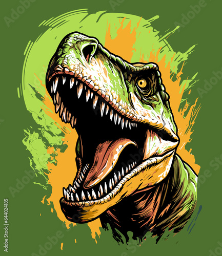 Tyrannosaurus rex dinosaur portrait in vector pop art style © misu