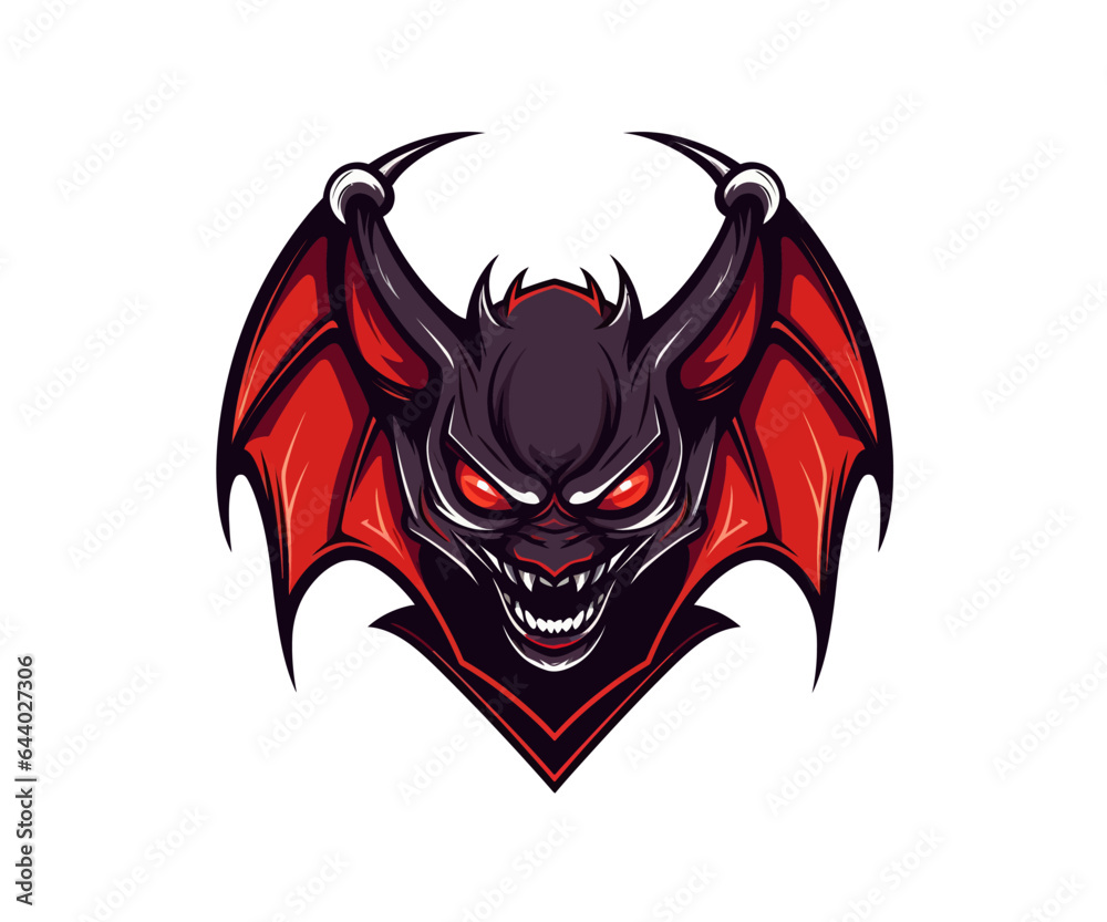 Vampire bat logo. Vector illustration design