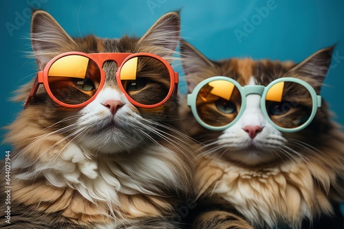 photo of a cats in sunglasses