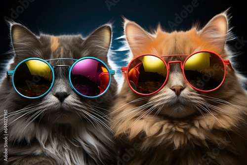 photo of a cats in sunglasses