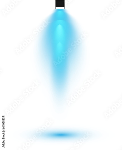 Bright blue Spotlight. Scene. Light Effects. Glow light effect. Glowing lamp. PNG.