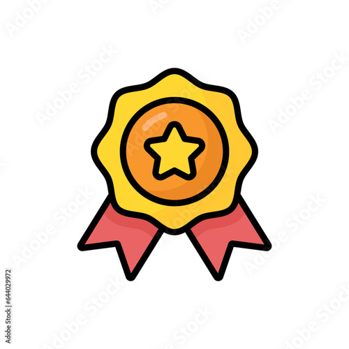 Medal Cartoon Vector Icon Illustration. Sport Icon Concept Isolated Premium Vector. Flat Cartoon Style