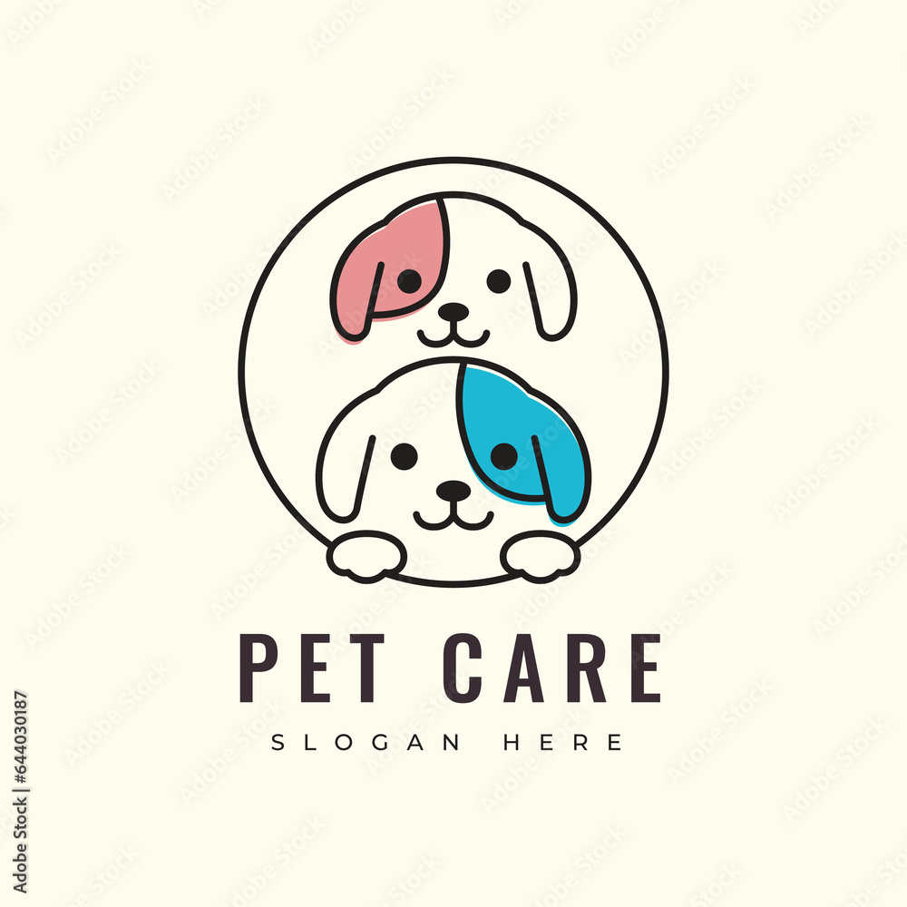 pet care dog mammal friend animal adopted puppy medical health pet shop logo design vector graphic illustration pet care dog mammal friend animal adopted puppy medical health pet shop logo design vector graphic illustration