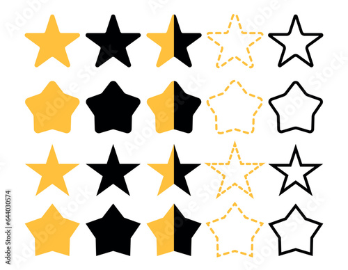 Big set of various stars  rating  rating design  vector graphic