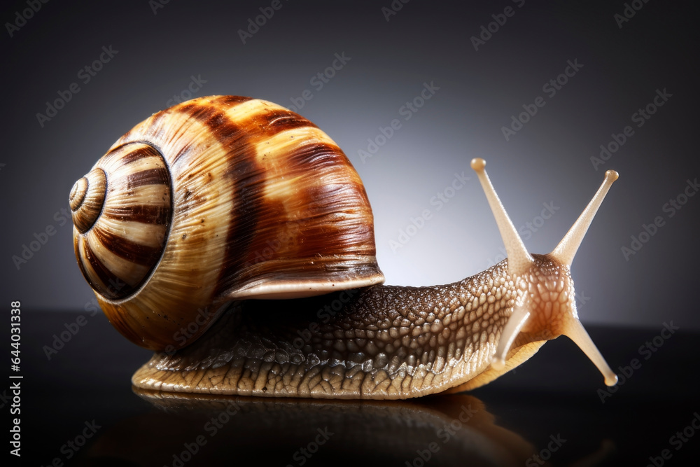 Naklejka premium Beautiful snail with horns. Generative AI