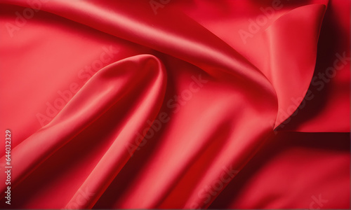 Texture portrait of a beautiful red fabric blowing in the wind in a studio
