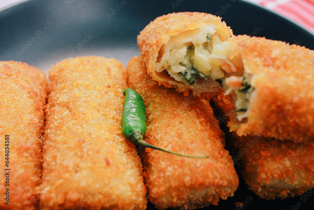 Risoles, Rissol, Rissole, Risol Cake or pastry, asian food, indonesian food Risoles, Rissol, Rissole, Risol Cake or pastry, asian food, indonesian food
