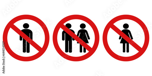 no entry male and female sign on white background
