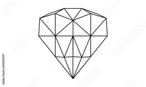 diamond outline on white background