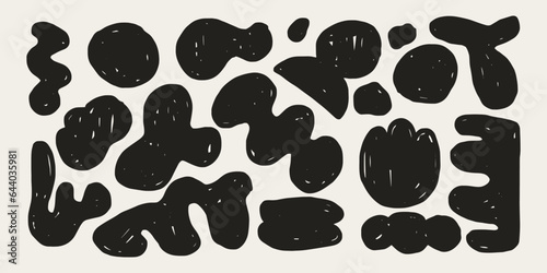 Fotografia Abstract hand drawn line shapes seamless pattern