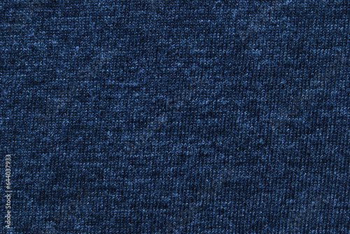 Soft dark blue melange jersey fabric texture or background
 photo