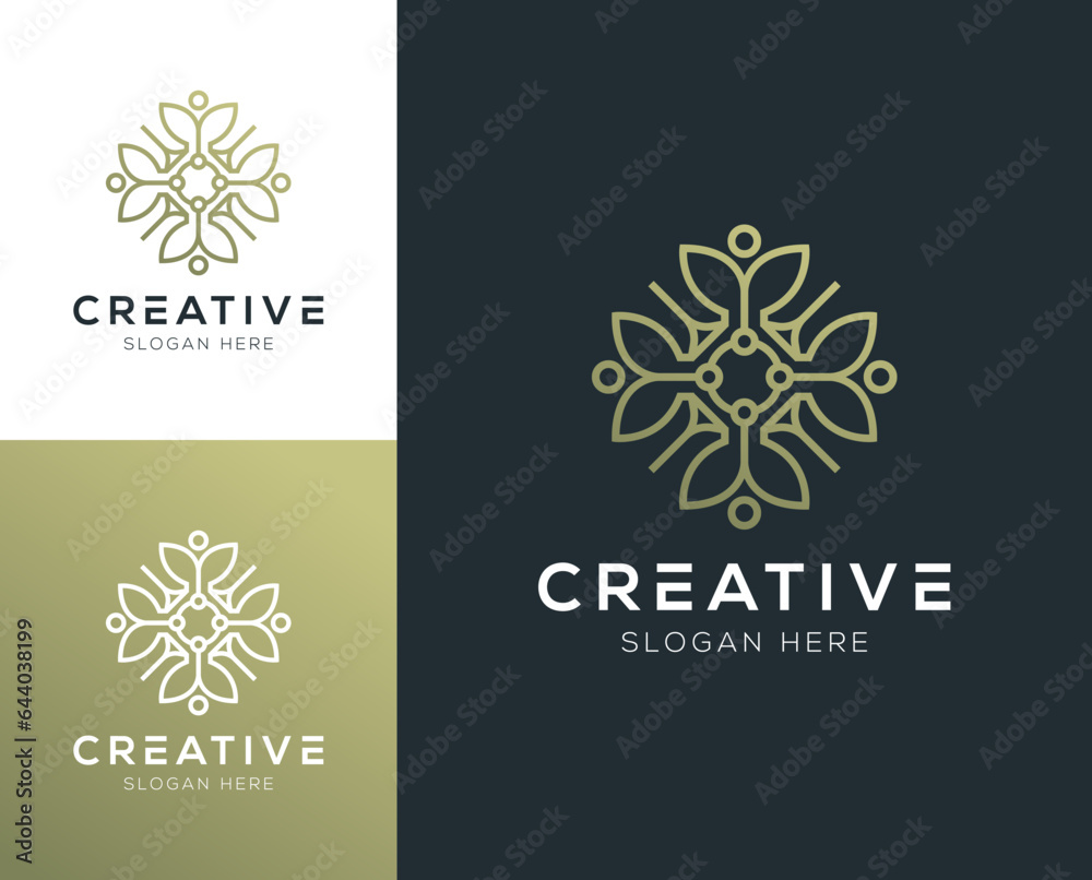Luxury abstract monogram ornament logo design vector illustration inspiration