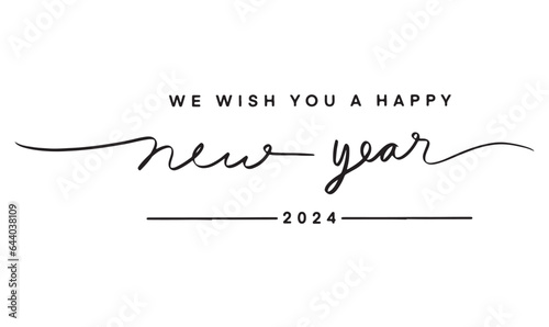 we wish you a happy new year 2024 2023 time calendar happy new year text font calligraphy symbol decoration ornament number merry christmas xmas sale buyer promotion product advertisement festival 