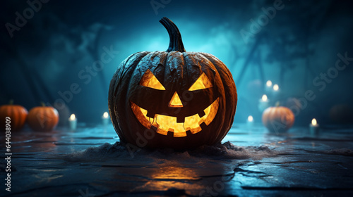 Jack-o'-lanterns appear on spooky Halloween nights.