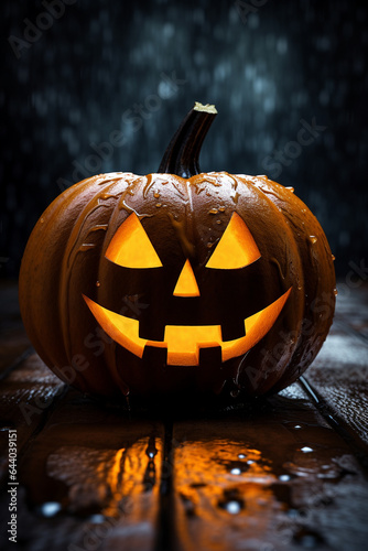 Jack-o'-lanterns appear on spooky Halloween nights.
