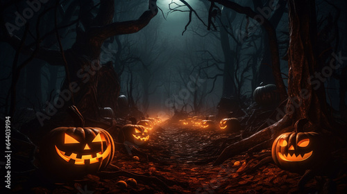 Jack-o'-lanterns appear on spooky Halloween nights.