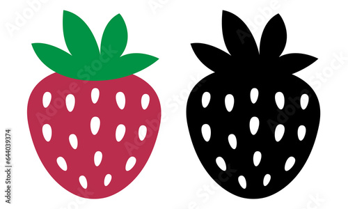 Strawberry icon. Strawberry simple flat icon. Vector clipart.