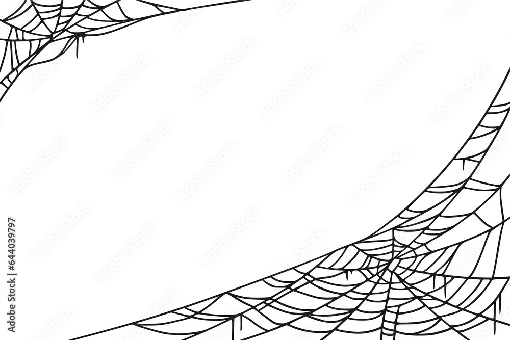 Spider web for cards and background for Halloween october holidays