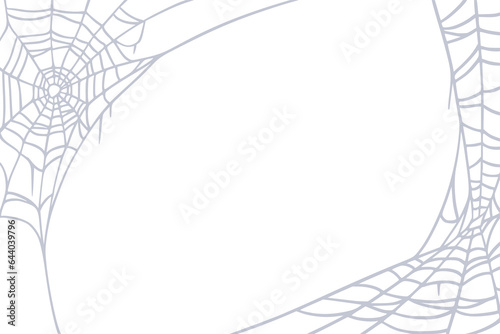Spider web vector background art. Silhouette frame of cobweb for october holiday Halloween background of banner, poster and postcard