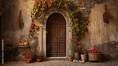 Nostalgic Passage to Tuscan Timelessness: The Italian Rustic Doorway - Generative AI