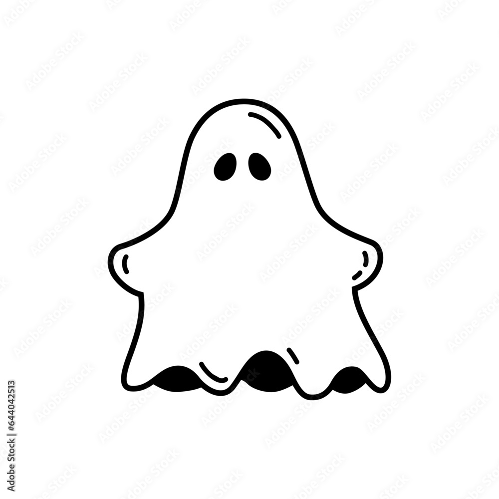 Cute cartoon sheet ghost vector flat icon Cute cartoon sheet ghost vector flat icon
