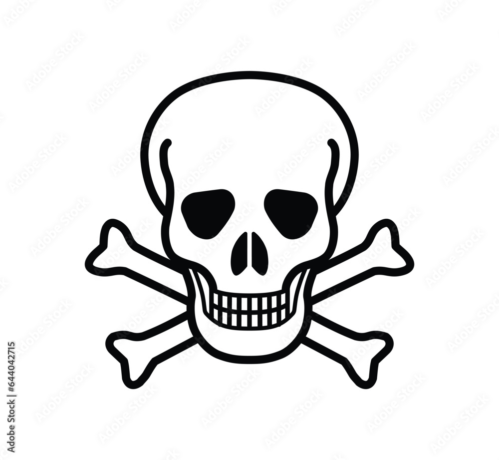 classic poison skull and crossbones symbol