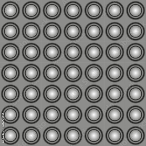 Peeping out loudspeakers in the wall. Art consists of buttons or bulges on the surface.