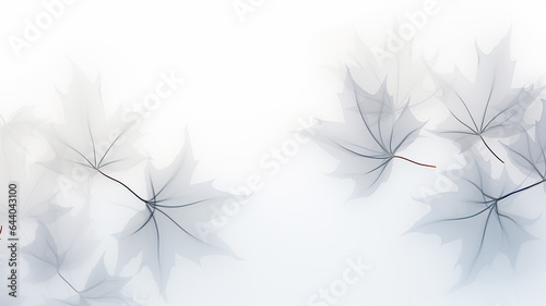 white background with copy space autumn leaves translucent sepia.