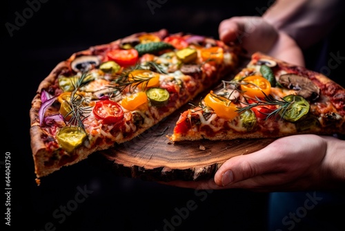 delicious vegan pizza. Generated AI