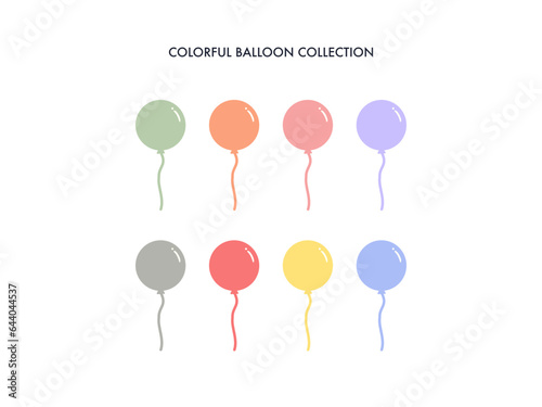 Pastel colors round shape balloon Collection. Holiday celebration, party decoration element concept. Flat vector isolated design illustration on white background.
