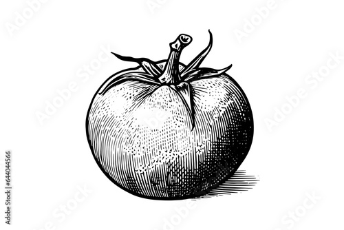 Tomato hand drawn ink sketch. Engraving vintage style vector illustration.