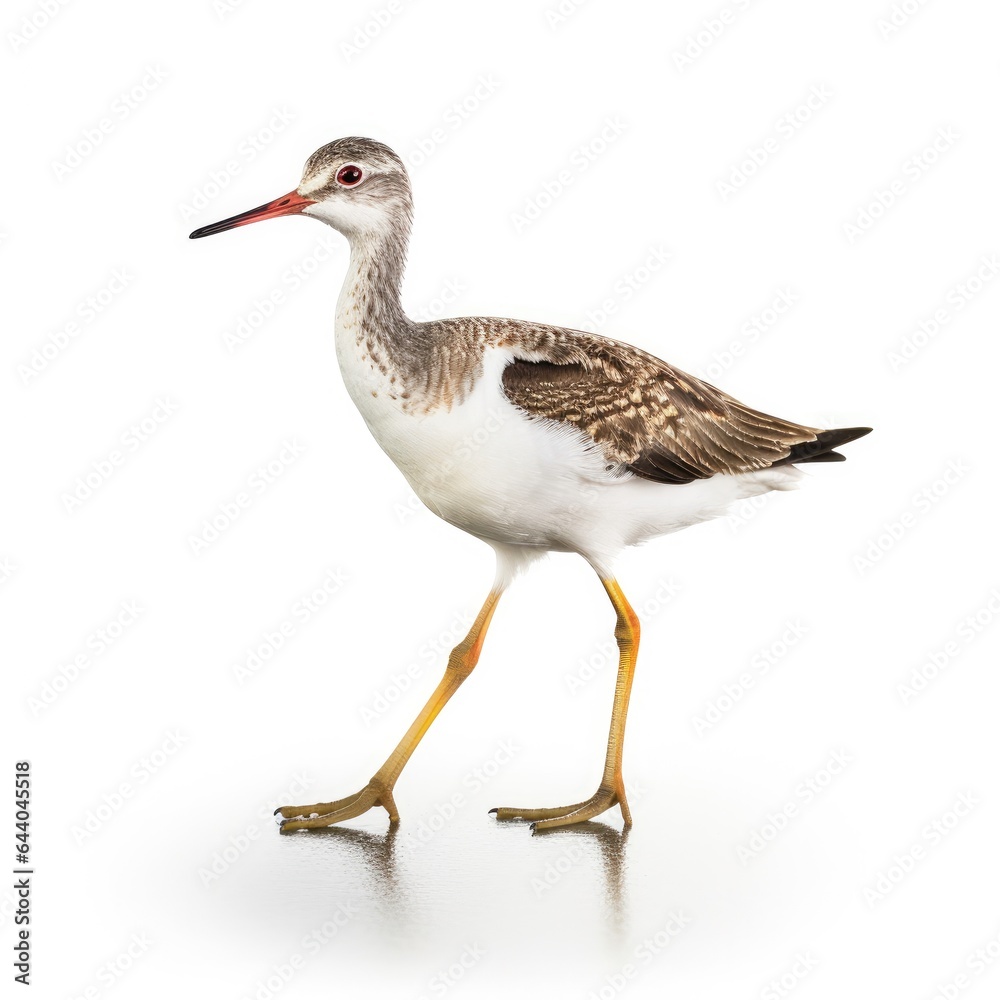 Lesser yellowlegs bird isolated on white background. Lesser yellowlegs bird isolated on white background.