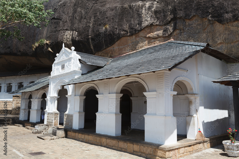 Fototapeta premium Exterior of the Buddhist cave temples in Dambulla, Central Sri Lanka, Sri Lanka, Asia