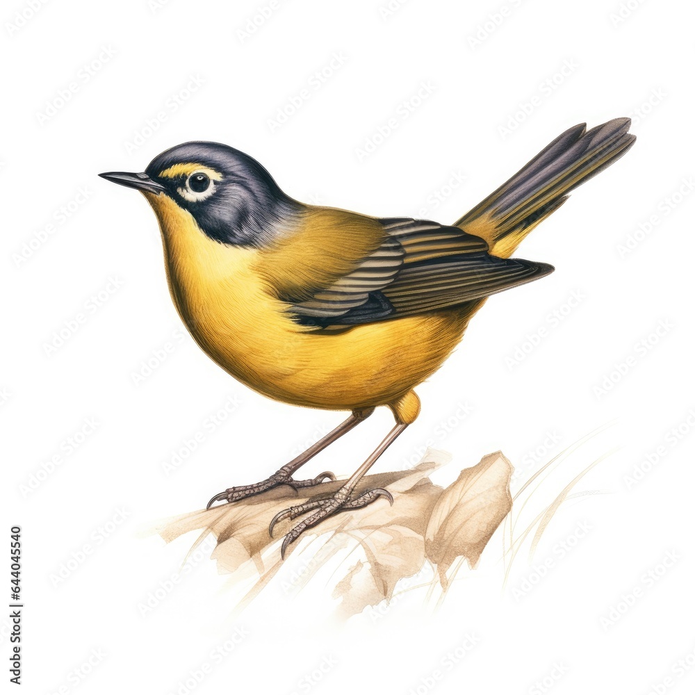 Fototapeta premium Macgillivrays warbler bird isolated on white background.