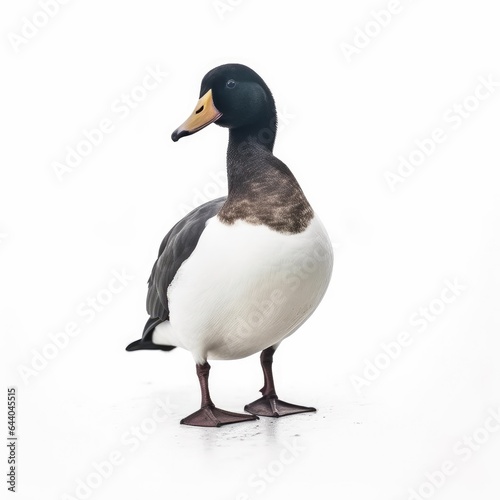Lesser scaup bird isolated on white background.