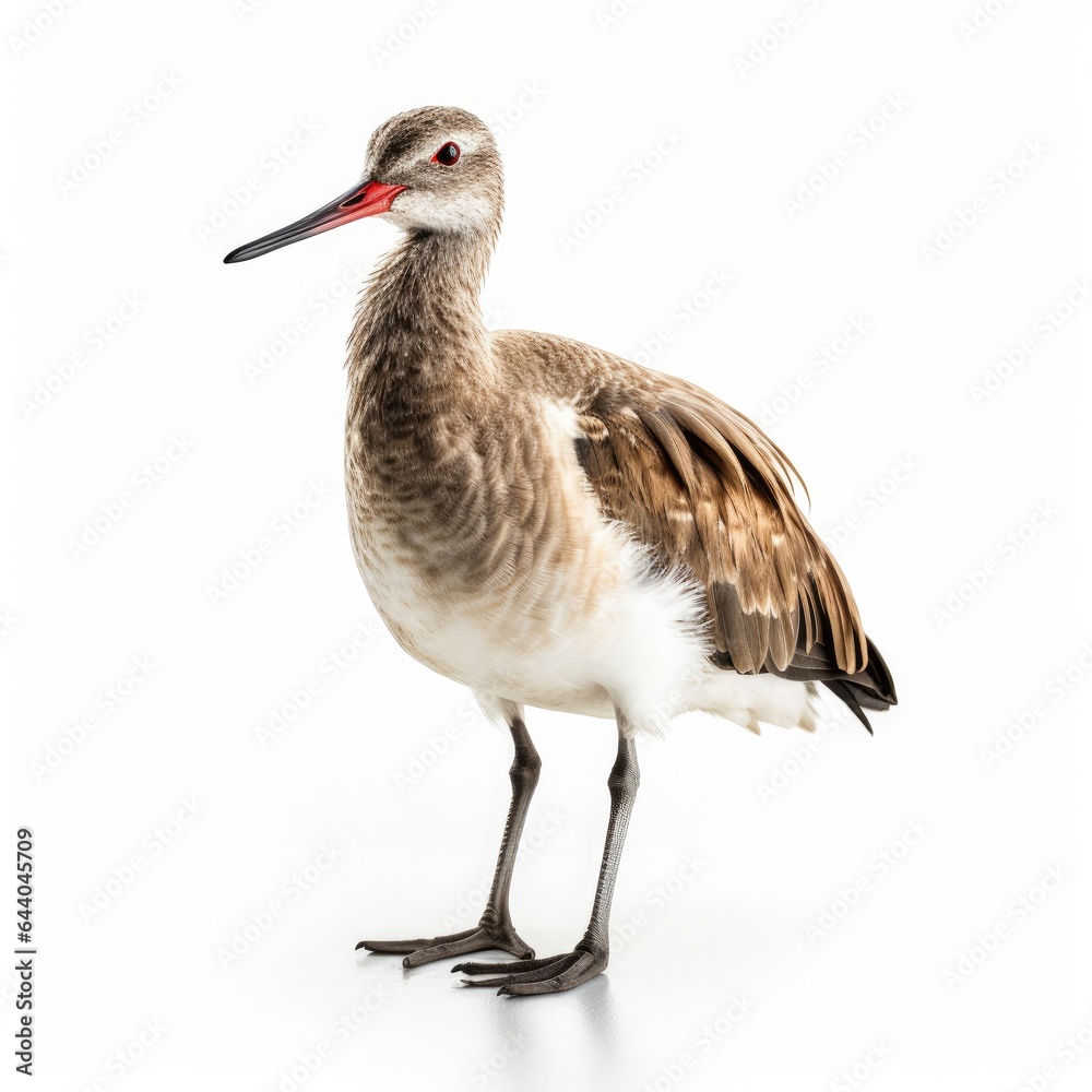 Obraz premium Willet bird isolated on white background.