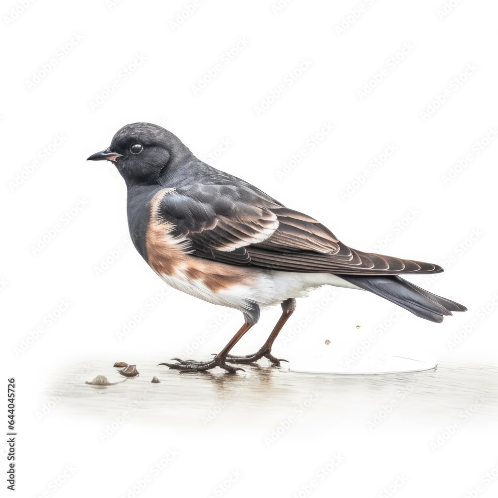 Obraz premium Wilsons storm-petrel bird isolated on white background.