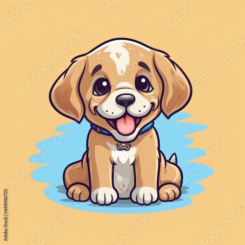 puppy cute graphic friendly vector. Generative AI