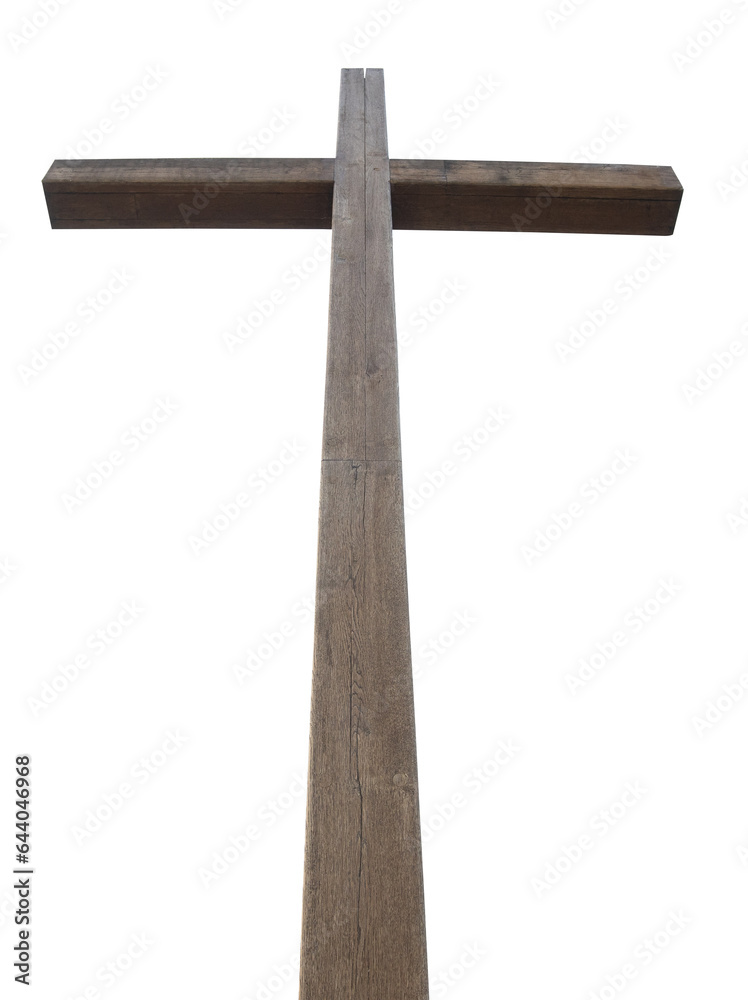 Old Cross wooden isolated