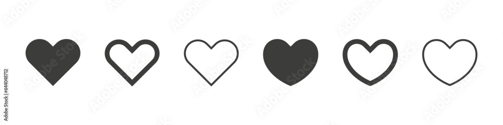 Heart icon. Love sign. Valentine symbol. Heart vector set. Heart icon. Love sign. Valentine symbol. Heart vector set.