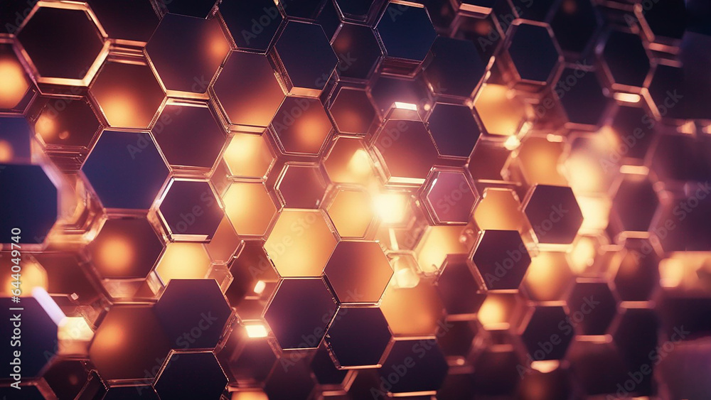 abstract background with hexagons Abstract background hexagon pattern with glowing lights abstract background with hexagons Abstract background hexagon pattern with glowing lights