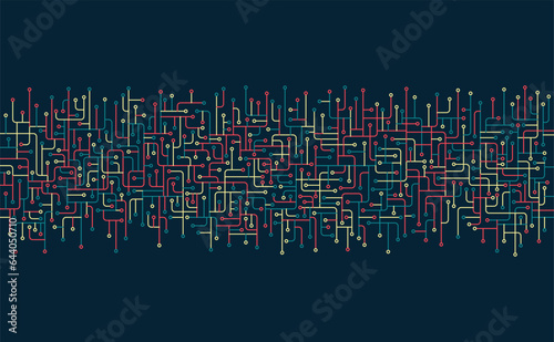 Circuit board. High-tech technology background. Cyber connection electronic. Networking connections background