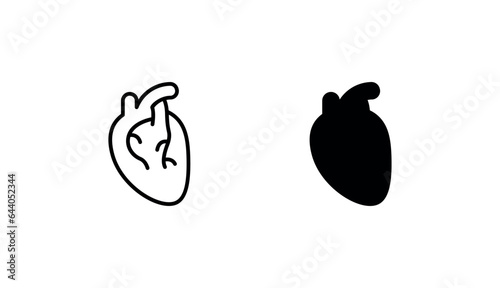 Human Heart icon design with white background stock illustration