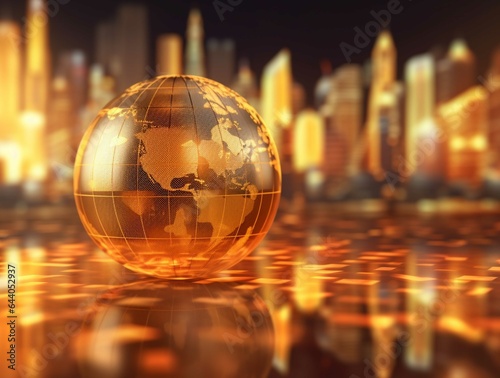 Globe on the abstract background. Global business concept 3D illustration