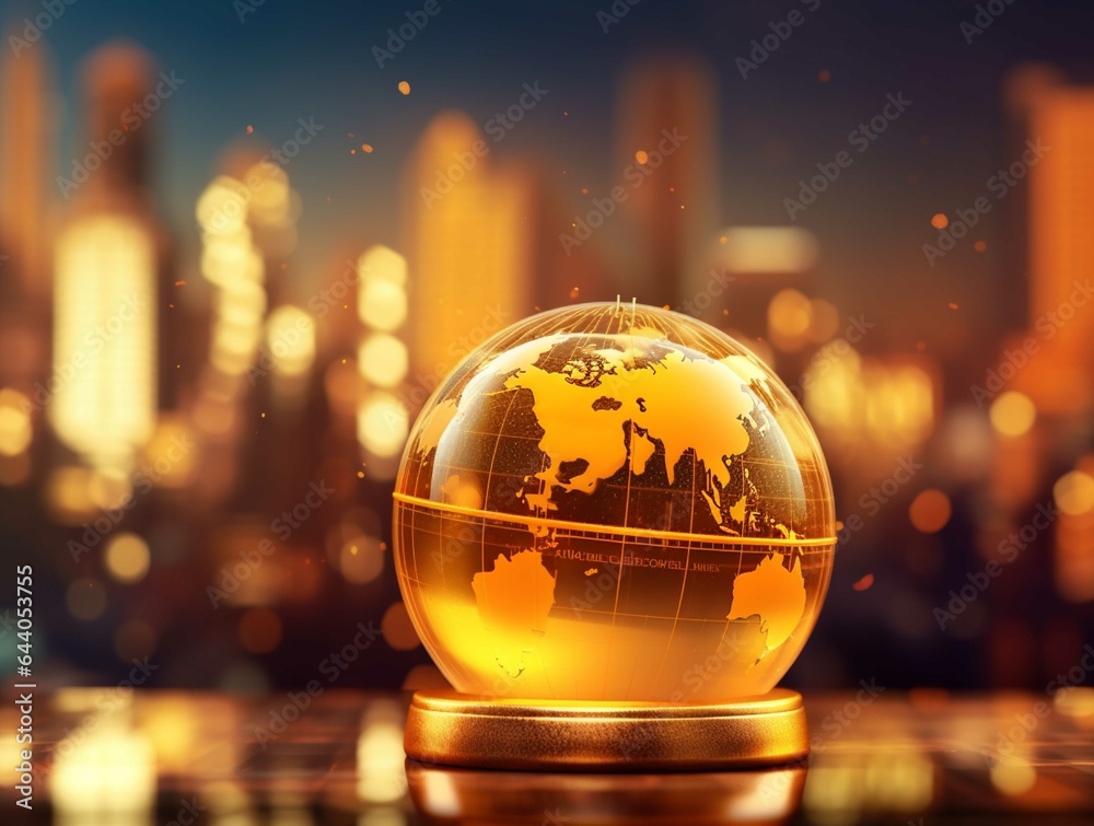 Globe on the abstract background. Global business concept 3D illustration Globe on the abstract background. Global business concept 3D illustration