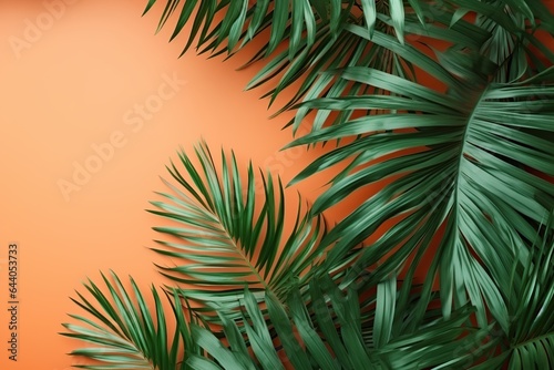 Illustration of palm leaves. Generative AI