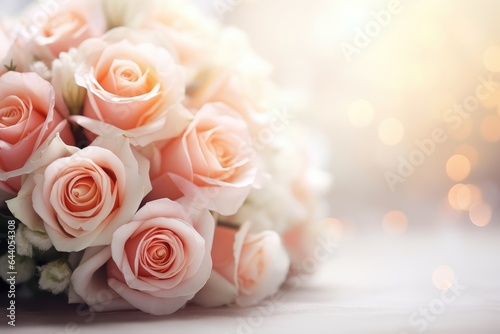 Bridal Bouquet - Wedding Day, Soft Focus Background, Soft Colors - AI Generated