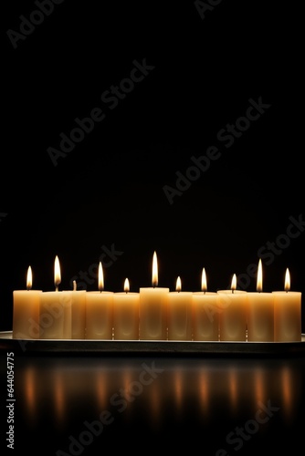 All Saints' Memorial Day. church wax candles . dark background