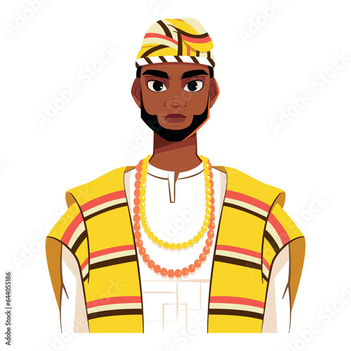vector african native male cartoon illustration isolated