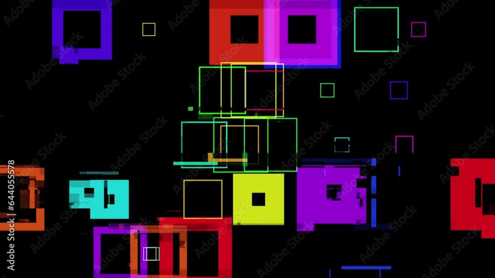 colourful square shapes moving across the screen colourful square shapes moving across the screen